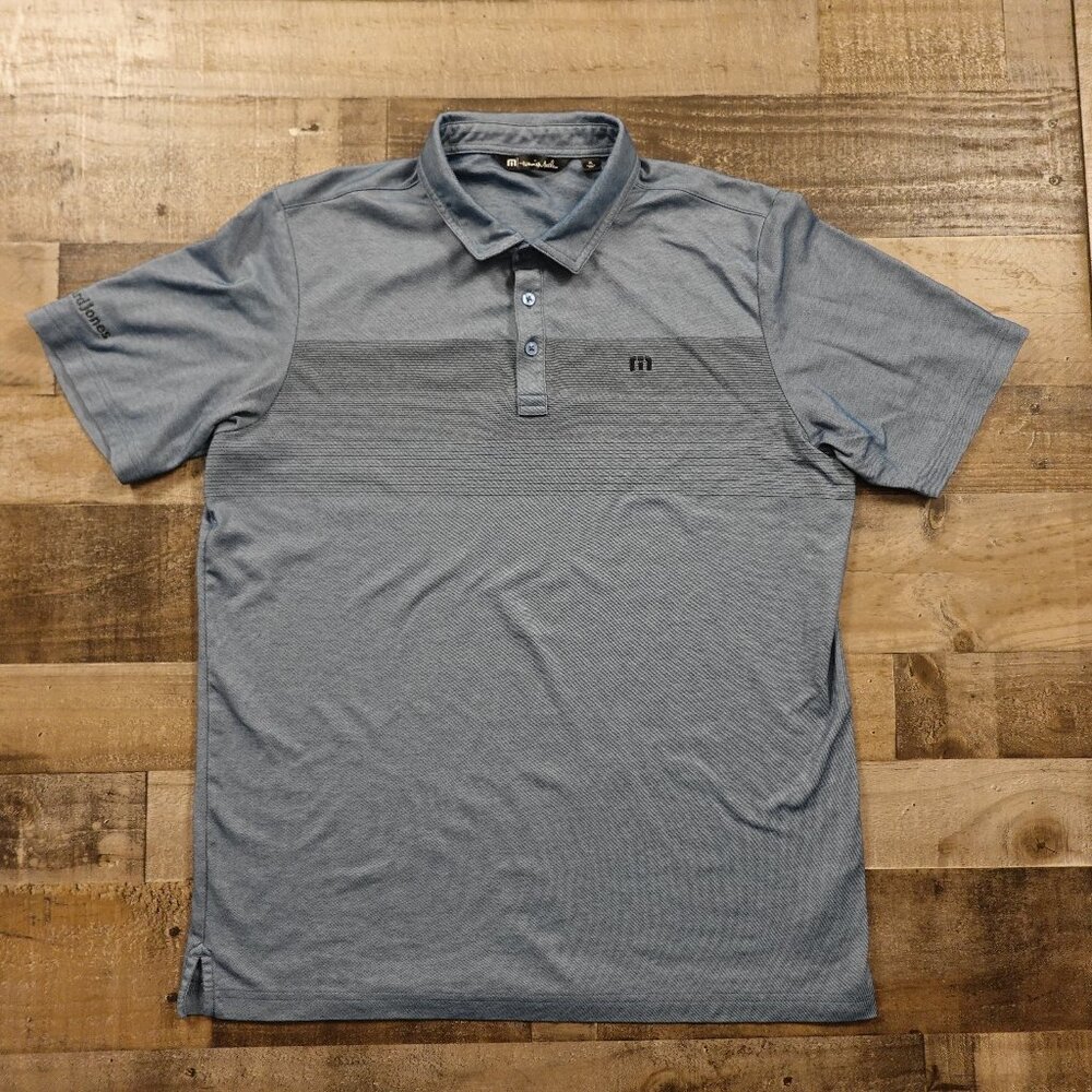 Travis Mathew Performance Pima Polo Men’s XL Steel-Blue Heather (Edward Jones)